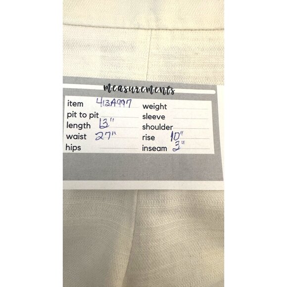 2/$30 J.Crew Size 0 Cream Linen & Cotton Blend Pleated Shorts - Picture 10 of 13